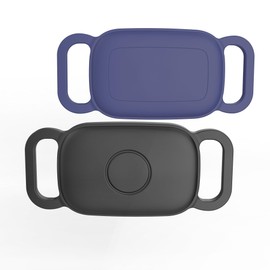 [2 Pack] Dog Collar Holder for Tile Pro 2024 Tracker, Waterproof Silicone case for Tile Life360 pro, Durable Flexible Scratch Resistant Cover Finder for pet cat Necklace Accessories(Black/Blue)