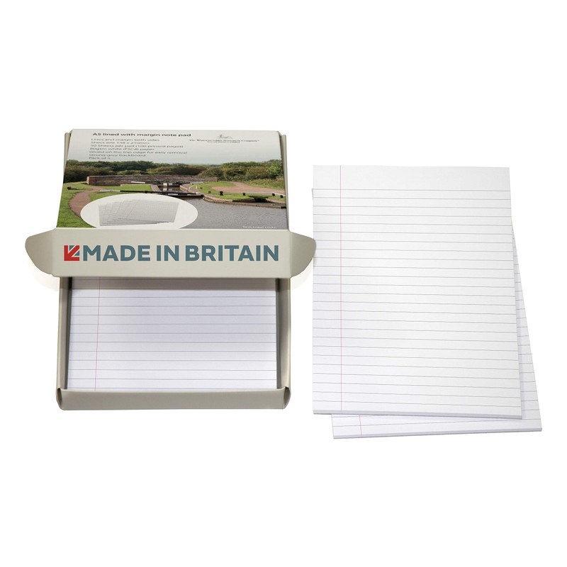 The Worcestershire Stationery Company A5 lined note pad, pack of