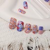 24 Pcs Medium Coffin Press on Nails Independence Day Fake