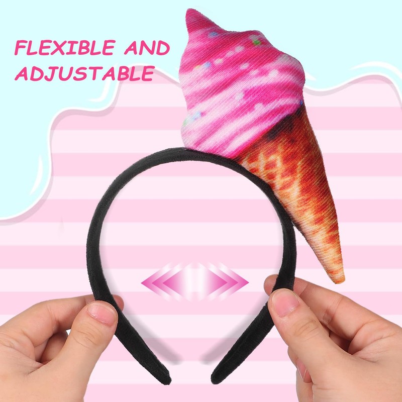 GALPADA 2pcs Ice Cream Cone Headband Accessory for Women for