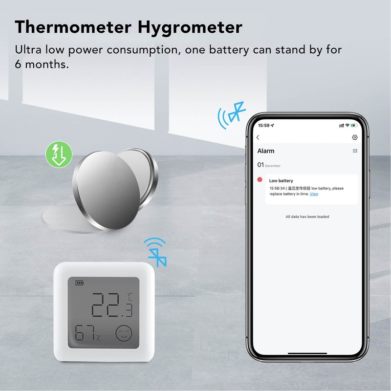 Temperature Sensor Humidity Tester Digital Display Remote Control Thermometer DC