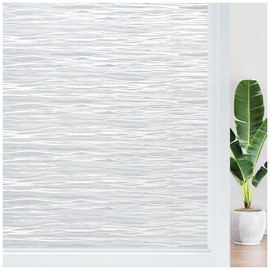 Haton Window Privacy Film, Frosted Glass Privacy Window Clings, Sun Blocking Frosting Opaque Coverings, Static Cling Removable Decorative Stickers for Home Door, Non-Adhesive 17.5" x 78.7"