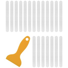 Transparent Non-Slip Bathtub Stickers, 20 PCS Shower Stickers for Safety Bathroom Tubs, Bathtub Non Slip Stickers and Adhesive Decals Scraper for Bath Tub, Shower Floor(Long strip shape, Clear)