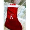 Monogram Christmas Red Velvet Monogram Hanging Stocking“Lette