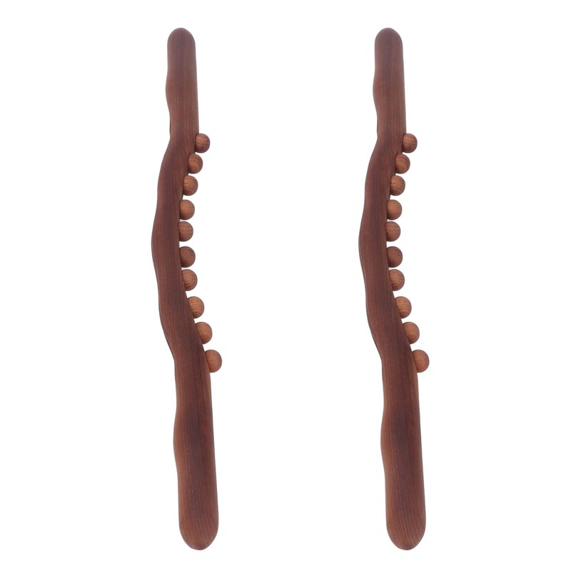 2Pcs Wooden Scraping Stick 10 Massage Dots Large Contact Wooden