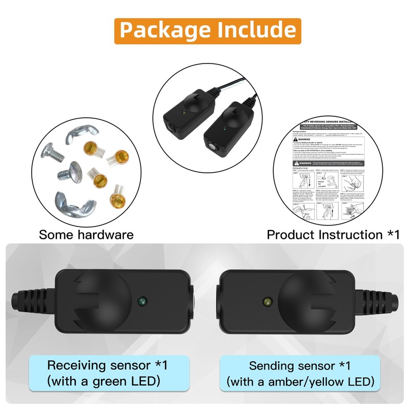 Garage Door Safety Sensor kit- Compatible with Chamberlain/Craftsman/Liftmaster Garage Door