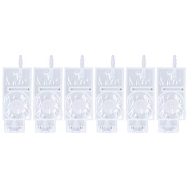 6Pcs Ink Damper Solvent Inkjet Head Rectangular PP Damper Replacement for XP600 PrinterWhite