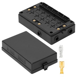 RANJOVER Fuse Terminals 12V For Car, Truck - 10 Slot Style Relay Holder, 15 Slot ATC/ATO Fuse Holder