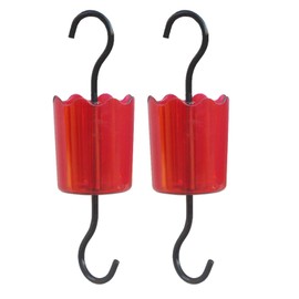 VIMOA Hummingbird Feeders Accessory Hooks Hanging Moats Hummingbird Feeder Insect Guard, 2-Pack, Red