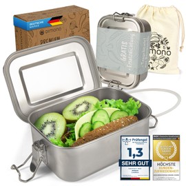 Dimono® Lunchbox Brotdose 550ml Auslaufsichere Bento-Box Brotzeit-Dose aus Edelstahl; Wasserdichte Nachhaltige Dose mit Fächer & Dichtungen