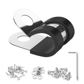 71 Packs 3/8 Inch Adel Clamps Rubber Cushioned Cable Clamps with Vibration Proof Design,304 Stainless Steel Pipe Clamps for Ethernet Cables, Smart Home Wiring and Wire Management (35 Pcs 10mm)