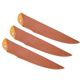 PATIKIL 14" PU Leather Chef Knife Sheath, 3 Pack Knife Cover Sleeves Knives Edge Guard Blade Protector Universal for Home Kitchen, Brown
