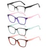 Przene 4 Pack Reading Glasses for Women Men Cat Eye