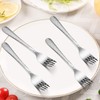 Hammered Salad Forks Set of 6, E-far Stainless Steel Appetizer