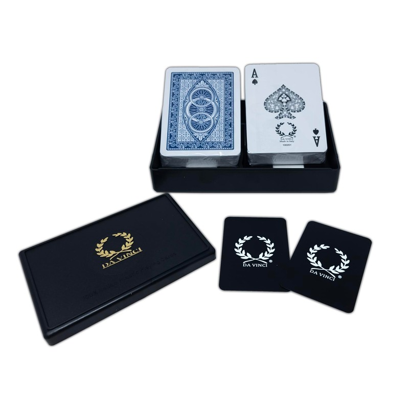 DA VINCI Ruote, Italian 100% Plastic Playing Cards, 2-Deck Poker