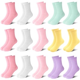 ZERULETS Sportscoken Children's Socks, Girls' Socks, Trainer Socks, Children's Crew School Socks, Girls Sportscoken, 15 Pairs for 1-13 Years, 20-23, 23-27, 31-34, 35-38, #2 6F