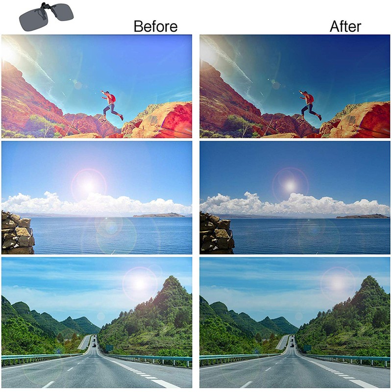 2 Pcs Outdoor Sunglasses Clip On Polarized Sun Glasses Driving