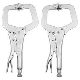 Set of 2 ZONADAH Locking C-Clamp 11" Inches with Swivel Pads - Durable Steel Plier Vice C Clamp 275mm - Heavy-Duty Welding Vise Tools for Metalworking, Welding, Carpentry, and DIY Projects