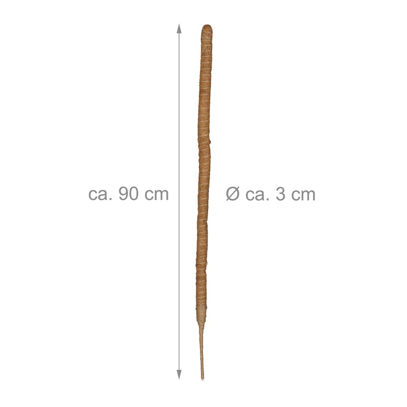 Relaxdays Coconut Sticks Set of 5 Flexible Plant Sticks for