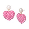 Pearl Heart Drop Earrings