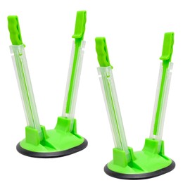 2 Pcs Freezer Bag Holder Stand Adjustable Freezer Bag Stand Plastic Reusable Food Bag Holder Baggy Rack Holder for Food Prep Bag (Green)