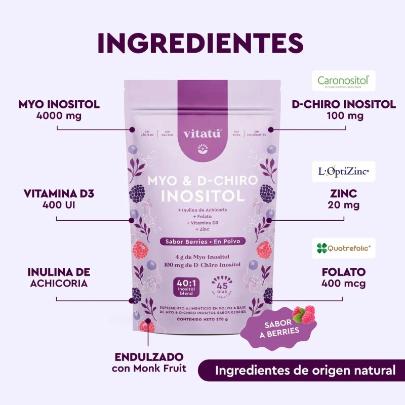 Vitatú Myo Inositol Chiro Sabor Berries Frutos Rojos
