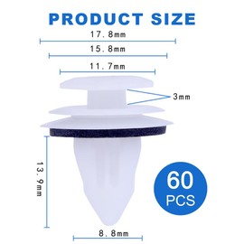 YOYEAH Door Panel Clips Car Set - 60 Mounting Clips for Car Parts, Body Clips, Car Trim Clips, Mounting Clips Car - Universal Size for Easy Installation