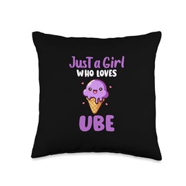 Just A Girl Who Loves Ube , Funny Ube For Girls Women Ube Throw Pillow