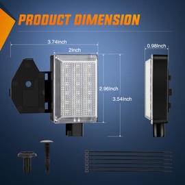 Nilight Under Hood Courtesy Light White Beam Plug and Play Compatible with 1998-2010 Dodge Ram 1500 2500 3500, 2006-2019 Dakota Charger, 1998-2001 Wrangler Grand Cherokee