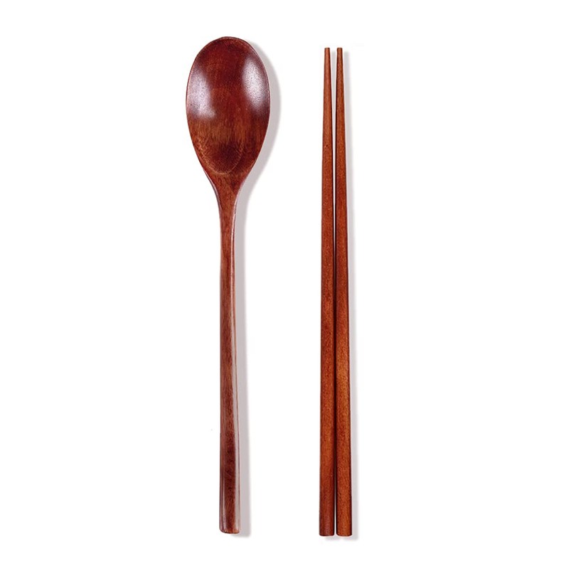 Ecloud Shop 4 Pcs Wooden Chopsticks Sets Korean dinnerware Combinations