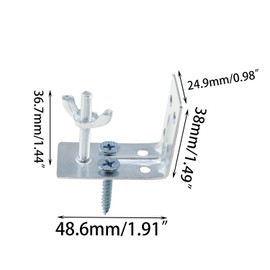 DGZZI 4PCS 1.8Inchx0.9Inchx1.3Inch Wall Mounting Bracket and Wingnut Ceiling Silver L Shaped Curtain Mounting Bracket Accessory Suitable for Woven Wood or Bamboo Shade