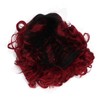 Curly Short Wig Wine Red Women Wig Gradient Color Adjustable