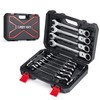 Eastvolt 12-Piece Flex-Head Ratcheting Wrench Set, Metric 8mm-19mm, Combination Ended