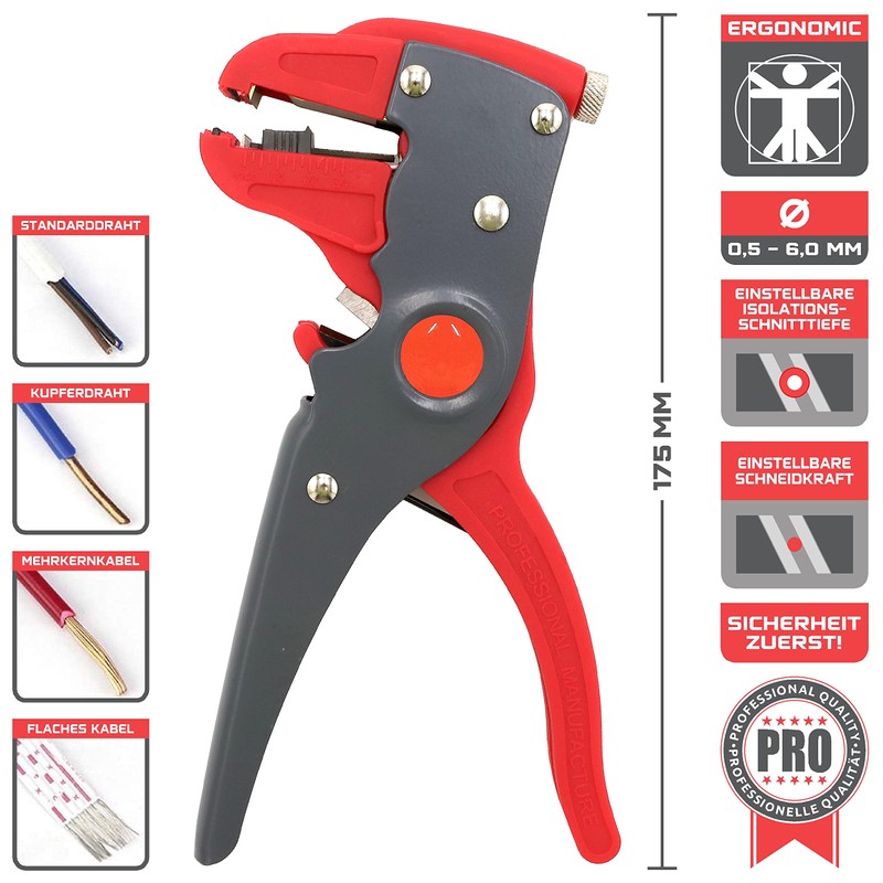 SmartPack AZ001 Automatic Wire Stripper, Stripper for All Flexible and