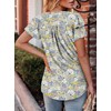 CRAZY GRID Womens Dressy Casual Shirts Crew Neck Ruffle Short