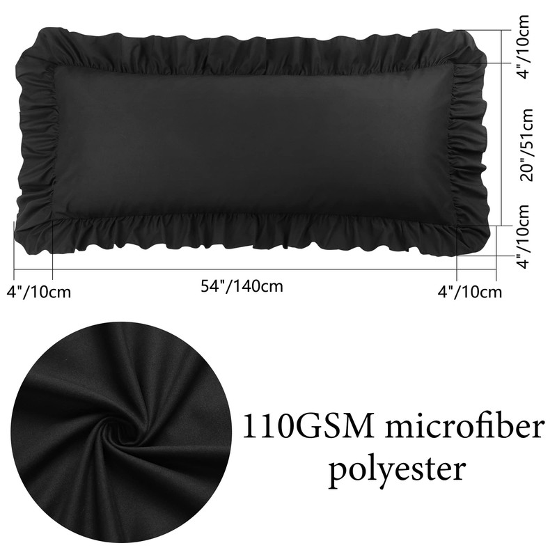 PiccoCasa Soft Microfiber Plain Bolster Pillowcase with Decorative Ruffle and