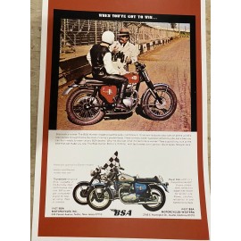 BSA Hornet Thunderbolt Royal Star Vintage Motorcycle Poster Advertisement B3002
