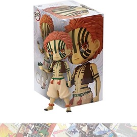 Banpresto Akaza [Ver. B]: 14cm Q Posket Mini Statue Figurine Bundled with 1 A.C.G. Compatible Theme Trading Card (17973)