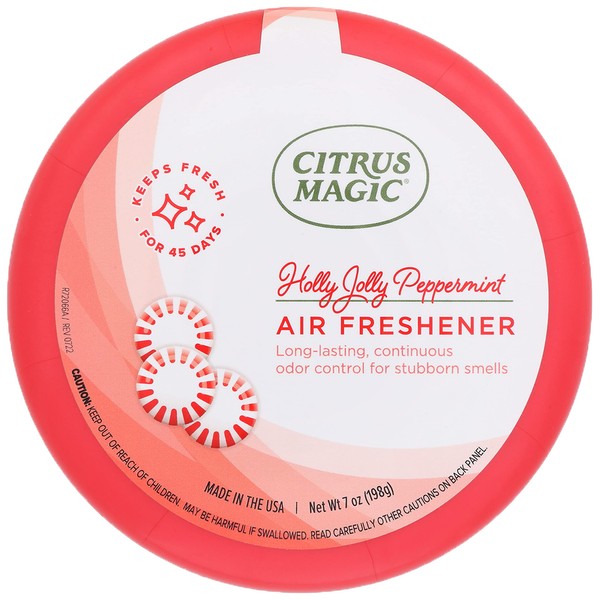 Citrus Magic Holiday Fragrance Solid Air Freshener, Peppermint Twist, 8-Ounce