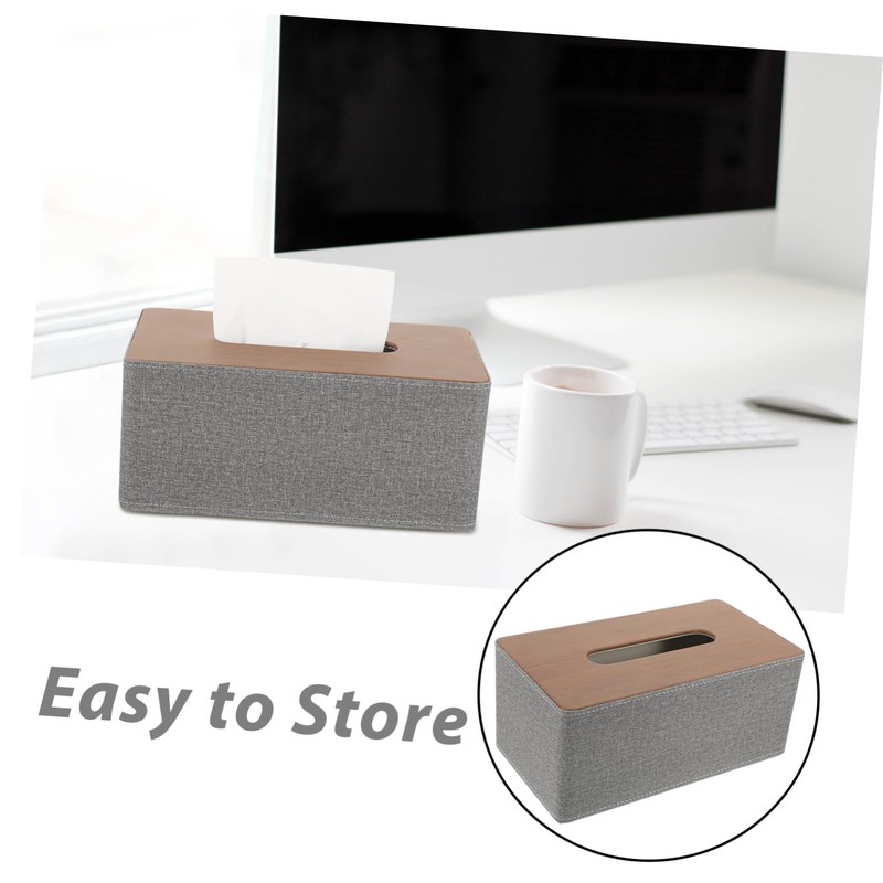 Ipetboom Rectangular Tissue Box Cover with PU Leather and Lint