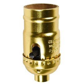 HQRP E26/E27 Push Thru On/Off Retro Lamp Socket Vintage 660W 250V Antique Lamp Socket Threaded Replacement Lamp Socket, Floor Table Lamp Light Bulb Socket, DIY Lampholder for Hanging Pendant Lamps