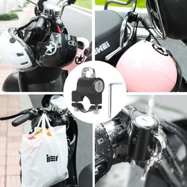 AUTQVA Handlebar Helmet Lock 7/8" for Motorcycle, Universal Accessories Bike Key Padlock, Helmet Safety Lock Anti-Theft for Motorbike, Pack of 2pcs