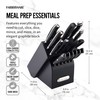 Farberware 15-Piece Forged Triple Riveted Knife Block Set, High Carbon-Stainless