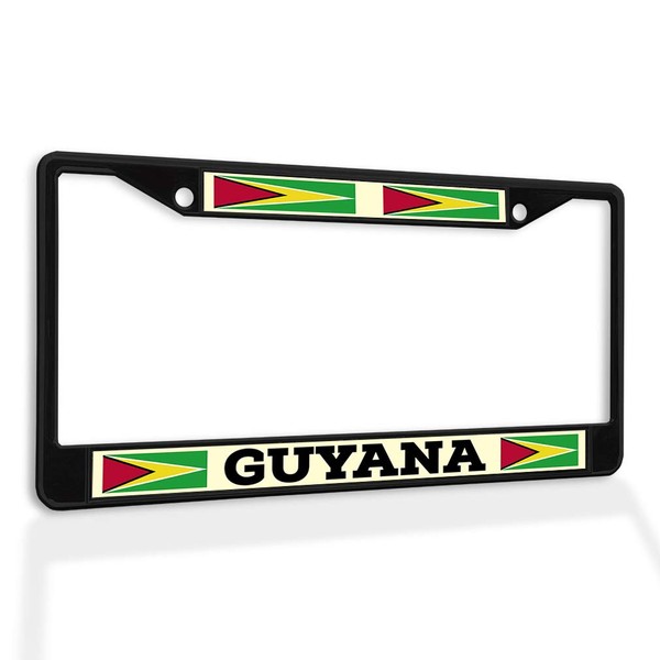 Fastasticdeals Metal Insert License Plate Frame Guyana Flag Weatherproof Car