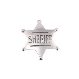 Sheriff Badge Pin - Classic Zinc Alloy Star Design for Cosplay and Party Costumes - Perfect for Western Theme, Halloween, and Collectors
