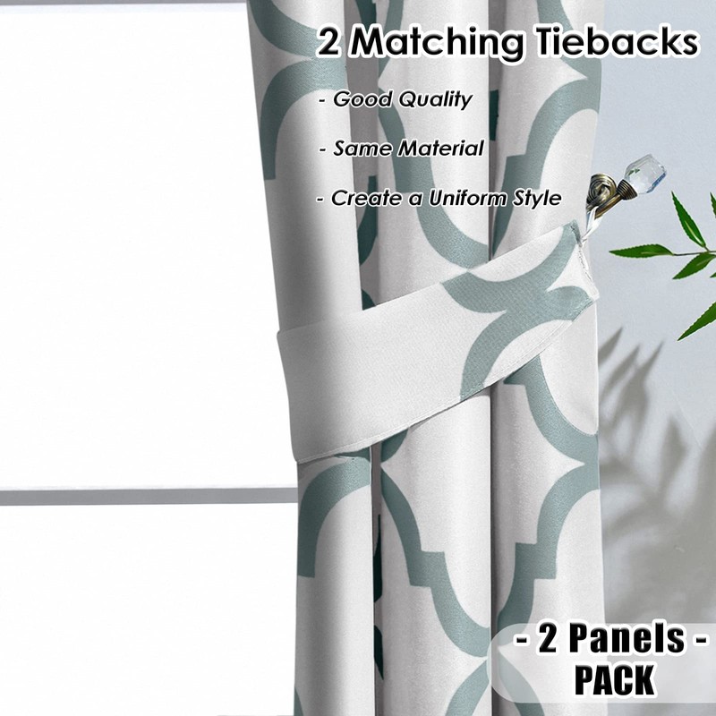 Melodieux Moroccan Fashion Thermal Insulated Room Darkening Blackout Grommet Curtains