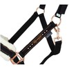 Marengos Halter Set with Lead Rope Elegant Black/Rose Gold Pony