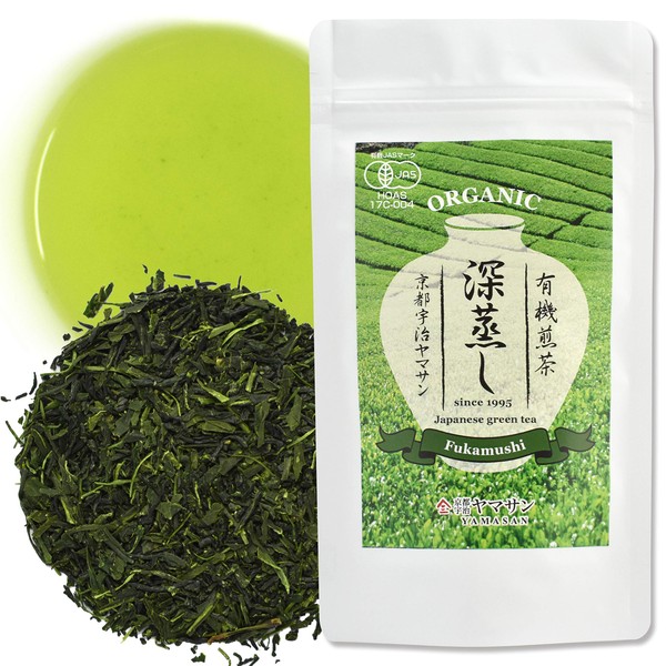 Green Tea Sencha Fukamusi - deep-steamed green tea - Japanese Organic Loose Leaf Tea, 80g【YAMASAN】