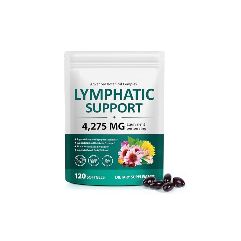 Lymphatic Drainage Supplement 120PCS, 21 in 1 Lymphatic Drainage Capsules,