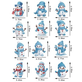 Huacan Christmas Diamond Art Keychain Kit Blue Snowman DIY Gem Painting Key Chain